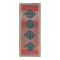 Rug & Kilim One-of-a-Kind Hand-Knotted New Age 4'8" x 11'11" Runner Wool Area Rug in Blue