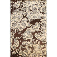 Rugsource One-of-a-Kind Distressed Abstract Oriental Area Rug Hand-Knotted 6' x 9'1"