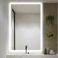 Wrought Studio Miroir lumineux de salle de bain Amirie