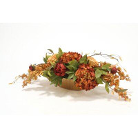 Distinctive Designs Rust and Gold Mixed Floral Arrangement in Planter
