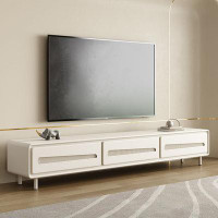 LORENZO Modern light luxury living room TV cabinet French cream white TV cabinet