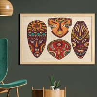 East Urban Home Ambesonne Tribal Wall Art With Frame, Folkloric Art Pattern On Accessories Indigenous Culture Colourful