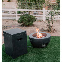17 Stories 17 Storeys 25"w Round Charcoal Eco-friendly Concrete/metal Outdoor Propane Gas Modern Smokeless Bowl Fire Pit