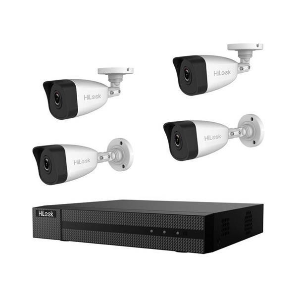 Promo!  HiLook High-Performance PoE IP Security Camera Kit, IK-4142BH-MH/P, 4-Channel NVR with 4 x 1080p Bullet Cameras in Security Systems - Image 2