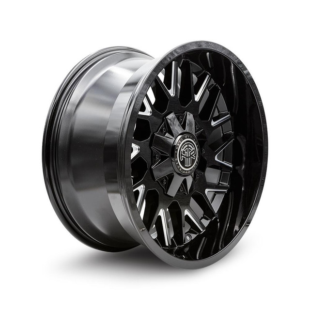 20x9 inch Thret Offroad Revolver 803 black/milled wheels for RAM, Ford, GMC, Chevy HD trucks in Tires & Rims in Alberta - Image 2