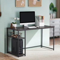 17 Stories Computer Desk With Shelves, Office Desk For Living Room,Small Desk With Storage