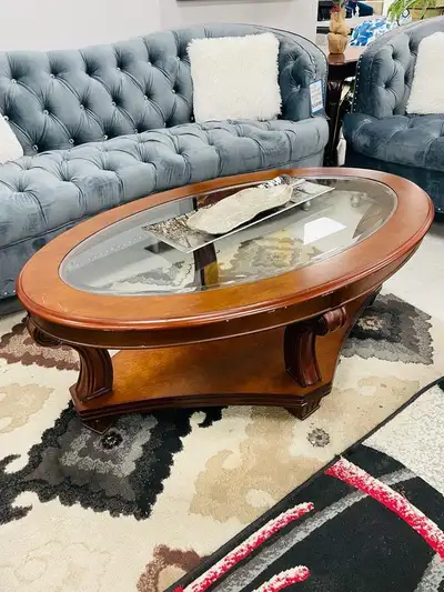 Oval Wooden Coffee Table on Clearance!