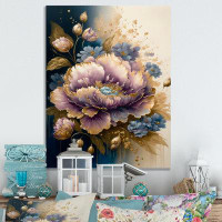 House of Hampton Purple And Gold Floral Bouquet I - Floral & Botanical Canvas Wall Art