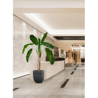 Primrue Primrue Artificial Banana Tree In A Black Plastic Pot, Lifelike Potted Plant For Balcony, Living Room, Kitchen,
