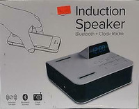 INDUCTION SPEAKER, BLUETOOTH SPEAKER AND CLOCK RADIO WITH CHARGING PORT - BRAND NEW $34.99