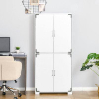 Latitude Run® Industrial Kitchen Pantry Cabinet With 4 Door Cupboard