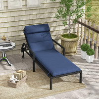 Lounge Chair Cushion 196 x 63 x 6cm Blue