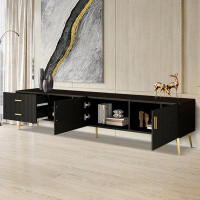 Mercer41 Luxury style TV stand with two cabinets and two drawers