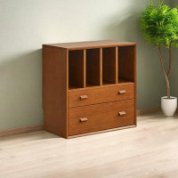Wildon Home® Vintage style bookcase Floor-to-ceiling bookcase display cabinet Low cabinet locker