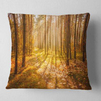 Made in Canada - East Urban Home Forest Bright Sunlight in Fall Pillow