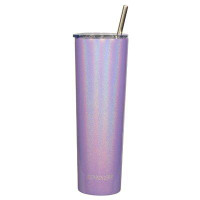 Ezprogear Ezprogear 26 oz Stainless Steel Slim Skinny Tumbler Vacuum Insulated Coffee Mug Water Cup with Straw (Glitter