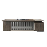 Recon Furniture 62.99" Brown L-shape Manufactured Wood Desk,2-drawer