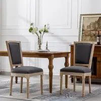 Ophelia & Co. Linen Solid Back Dining Chair (Set Of 2)