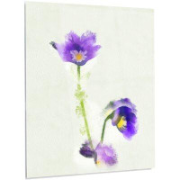Design Art 'Purple Liverleaf Flower Watercolor' Painting Print on Metal