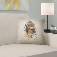 East Urban Home Animal Abstract Falcon on Branch Pillow