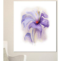 Design Art 'Purple Flower Watercolor Illustration' Painting Print on Wrapped Canvas