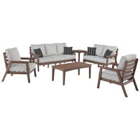 Signature Design by Ashley Emmeline Outdoor Sofa, Loveseat And 2 Lounge Chairs With Coffee Table And 2 End Tables