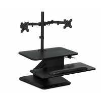 Mount-it Mount-It! Height Adjustable Sit Stand Workstation, Standing Desk Converter with Dual Monitor Mount