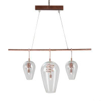 Sonder Living Oakland Kelly Hoppen 3 - Light Kitchen Island Bell Pendant with Crystal Accents