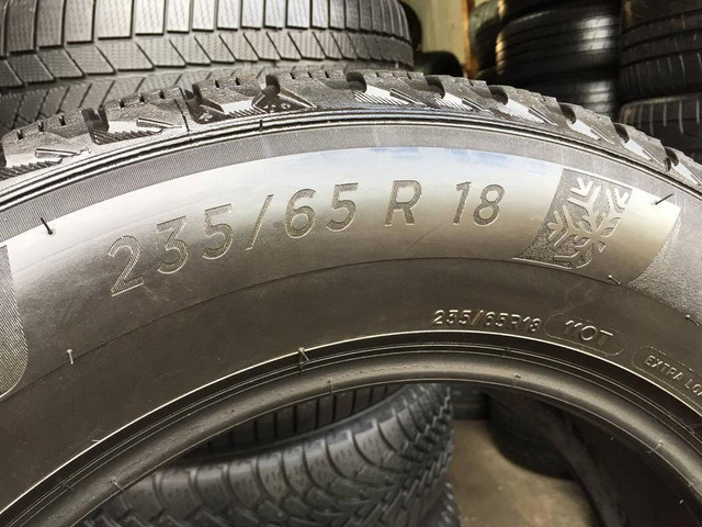 18 SET OF 4 USED WINTER TIRES 235/65R18 MICHELIN X-ICE SNOW SUV TREAD 99% TAKE OFFS in Tires & Rims in Ontario - Image 4