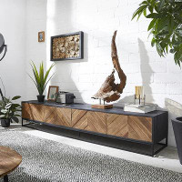 LORENZO Retro black TV cabinet Nordic modern simple living room locker