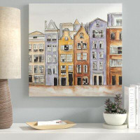 Ebern Designs 'Amsterdam Houses Hotel' Oil Painting Print on Wrapped Canvas