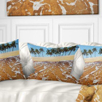 East Urban Home Seashore Tropical Beach with Crystal Waters Pillow