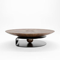 RARLON Light luxury Italian type round solid wood creative coffee table
