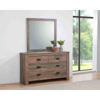 Millwood Pines Aveona 6 Drawer 59" W Double Dresser with Mirror
