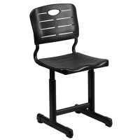 Latitude Run® Latitude Run® Adjustable Height Black Student Chair With Black Pedestal Frame