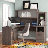Made in Canada - Red Barrel Studio Avery Reversible L-Shape Executive Desk with Hutch