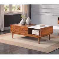 Corrigan Studio 1Pc Lift Top Coffee Table With Faux Marble Top