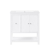 Wildon Home® Bathroom Vanity with Sink Top,Two Doors and One Drawer