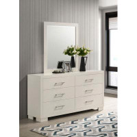 Wade Logan Bernida 6-Drawer Dresser With Mirror In White