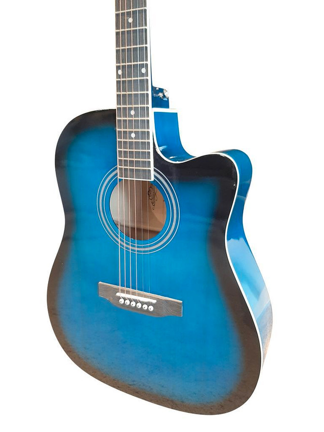On Sale! Acoustic Guitar for beginners, Students Blue Full Size SPS372 in Guitars - Image 2