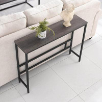 17 Stories Modern Industrial Sofa Console Table For Living Room, Office (Dark Grey, Single Layer)