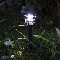 LIGHTSMAX Black Low Voltage Solar Powerd Integrated LED Pathway Light Pack