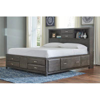 Wildon Home® Caitbrook Grey King Storage Bed With 8 Drawers
