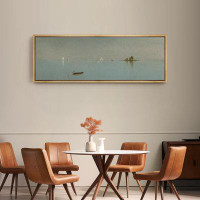 IDEA4WALL Tranquil Seascape Harbour Calm Nautical And Sky Landscape Framed On Canvas Print