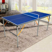 iYofe 6FT Table Tennis Table Foldable & Portable Ping Pong Table Set, 2 Table Tennis Paddles & 3 Balls
