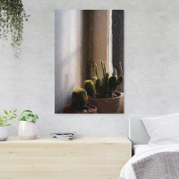 Foundry Select Green Cactus Plant In Planter - 1 Piece Rectangle Graphic Art Print On Wrapped Canvas