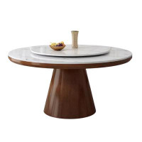 Latitude Run® Rock Plate Table Solid Wood Round Table Modern Simple Table