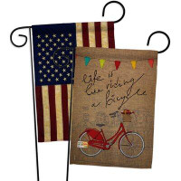 Breeze Decor Bicycle Life Garden Flags Pack Cycling Sports Yard Banner 13 X 18.5 Inches Double-Sided Decorative Home Dec
