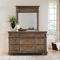 Liberty Furniture Carlisle Court 9 Drawer 67" W Solid Wood Dresser with Mirror