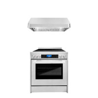 Cosmo 2 Piece Kitchen Package With 30" Freestanding Electric Range & 30" Under Cabinet Range Hood